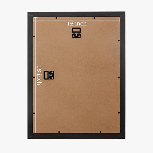 Image of eletecpro 12x16 Vintage Picture Frame, Glass Cover, Gold, 2-Pack | Display Photo 8.5x11 with Mat or 12x16 without, Horizontal or Vertical, Wall Mount