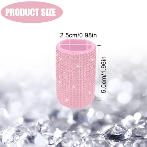 Image of Upright Car Chapstick Holder, Bling Insulating Lip Balm Holder,Rhinestone Car Accessories for Women Interior ,Suitable for Most Vehicles. (Pink)
