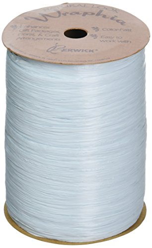 Berwick Craft Matte 1/4'' Wide Raffia Ribbon, Blue, 100 Yards