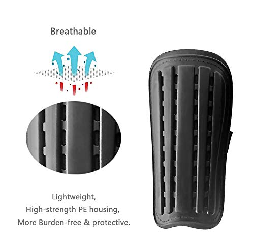 image for GINXIA 2 Pairs Soccer Shin Guards for Adults and Youths, 4mm Thicken E