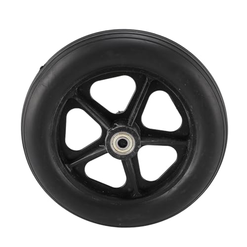 8 Inch Wheelchair Wheels 2 Pcs Wheelchair Wheels Replacement 8 Inch PU Solid Metal Bearing Electric Wheelchair Wheels Black