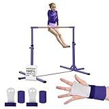 Gym Bar Barre Fixe de Gymnastique pour Enfant Violette | 13 Niveaux Ajustables de 90 à 150...