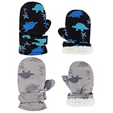 Toddler Mittens, Negro/Gris