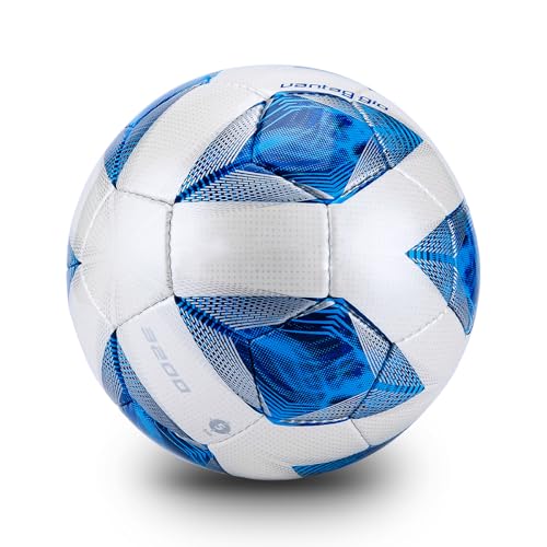 M.A.K Soccer F5A3200 Competition Ball Soft Leather Football Student Training Ball, Size 5# (Blue)