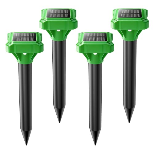 Maulwurf Vertreiber, Premium Solar Wühlmausschreck 4er Pack