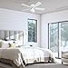Prominence Home Alvina Traditional 42 Inch Ceiling Fan with Light, LED Flush Mount Ceiling Fan, Indoor Fan with 5 Blades, White and Gray Oak Blade Finish Options, White (80092-01)