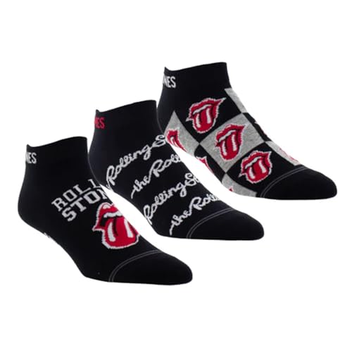 Perri's Socks The Rolling Stones Collegiate Tongues Liner Socks 3 Pair - RSC470, Black