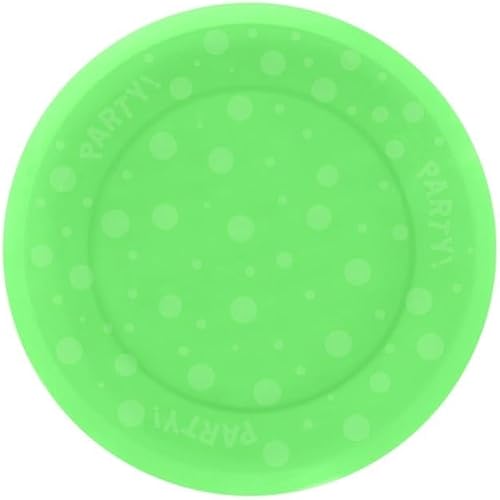 REUSABLE FLUO GREEN PARTY PLATE 21CM