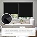 SUNOFF Cordless Blackout Roller Shades Blinds for Windows Free-Stop,Pull Down Room Darkening with Valance,Thermal Insulated Woven Fabric Window Door Blinds for Home,Office,Black 20" W x 72" H