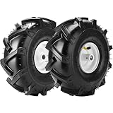 11x4.00-4' Tiller Tires and Wheels, (2-Pack 3/4' Axle Bore, 3-1/8' Centered Hub) 11x4.00-4' Tiller Tires Replacement for Craftsman & Troy-Bilt Garden Tractors, Tillers & Trenchers