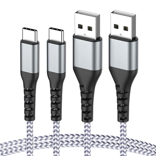 sayrelances USB C Charger Cable 1M【2 Pack】 3A Fast Charge Type C Charging Cable, Nylon Braided USB A to USB C Charger Cable for iPhone 16 15, Samsung Galaxy S22 S21 S20 S10 S9, Huawei P40,PS5,Xiaomi