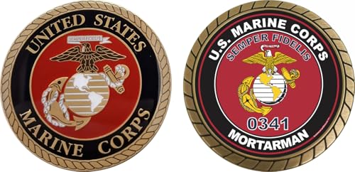 U.S.M.C. MOS 0341 Mortarman Challenge Coin