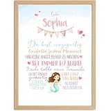 SpecialMe® Affirmationsposter Kinder Wandbilder Kinderzimmer Meerjungfrau Mermaid Wanddeko Mutmacher Selbstliebe Motivation Weiss