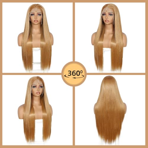 Sapphirewigs 13x6 Brown Straight Lace Front Wigs Long Straight Wig for Women Lace Front Synthetic Hair 150% Density Party Daily Wear Heat Resistant 26inch - Image 4