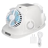 Construction Hard Hat with Solar Fan and Light, Waterproof Working Helmet for Construction and Home Improvement