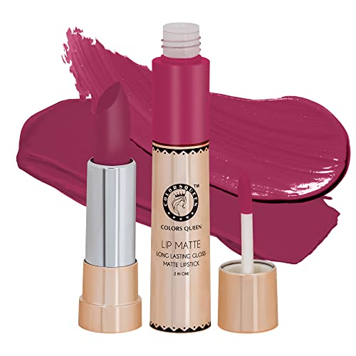 Image of Colors Queen 2 in 1 Matte Lipstick | Lip Matte | Long Lasting Gloss, Waterproof, Non Transferable | (45 - Sweet Sixteen,8g)