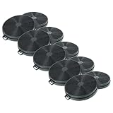 vhbw 10x Filtro a carboni attivi compatibile con Hotpoint HX 901 X cappe aspiranti - 20,2 cm
