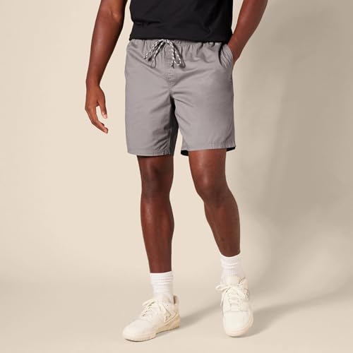 Image of Amazon Essentials Men's 8 inch Inseam Relaxed-Fit Cotton Drawstring Pull-On Walk Shorts, Summer-Weight