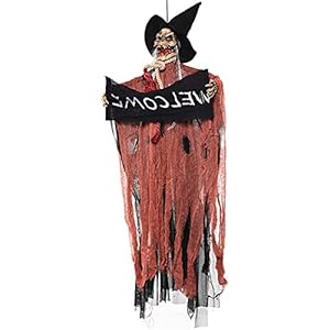 woyada Halloween opknoping spook, elektrische lichtgevende horror schedel ornament, Halloween thema partij rekwisieten…