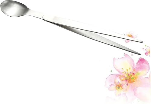 KOMBIUDA Cuchara de prueba de sabor de acero inoxidable cuchara de degustación de metal cucharas de postre de plata pinzas de cocina cucharas de