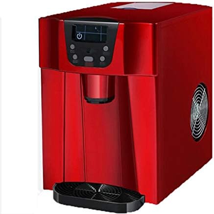 ZAJ Fully Automatic Ice Maker Machine for Countertop Make 33 Lbs Round Ice in 24 Hours 9 Ice Cubes Ready in 6-10 Minutes (Color : Red)