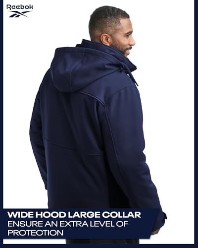 Image of Reebok Mens Winter Coats - 3 in 1 System Hooded Softshell Windbreaker Jacket and Quilted Puffer Insulated Mens Ski Jacket