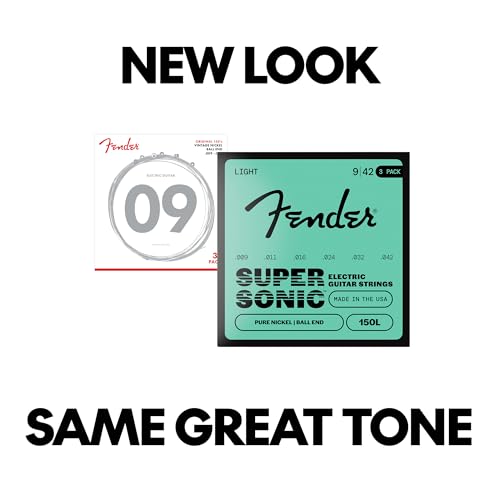 Image of Fender Super 250 Nickel-Plated Steel Electric Guitar Strings, Light Gauge .009-.042, 3-Pack, Model 250L, Model 0730250309