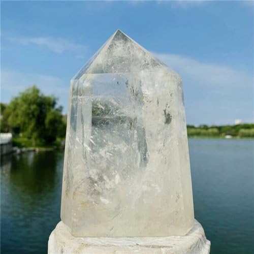 White Crystal Column Wand : pierre de quartz naturel pour décoration intérieure