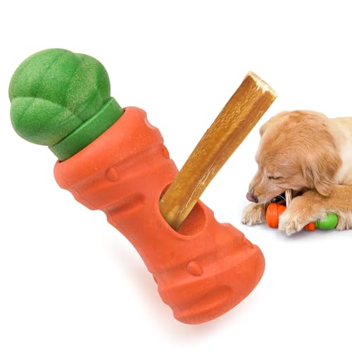 LIFLIX 犬 おもちゃ 中型～大型犬 ガムホルダー 頑丈 にんじん型 飲み込み防止 早食い防止 ガムスタンド 噛む