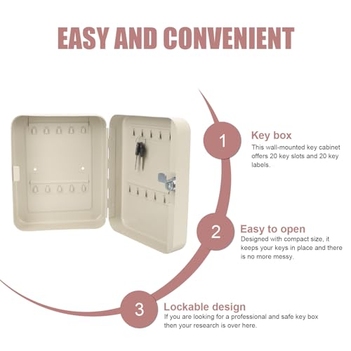Caja de seguridad de hierro blanco para llaves de hogar y taller 5