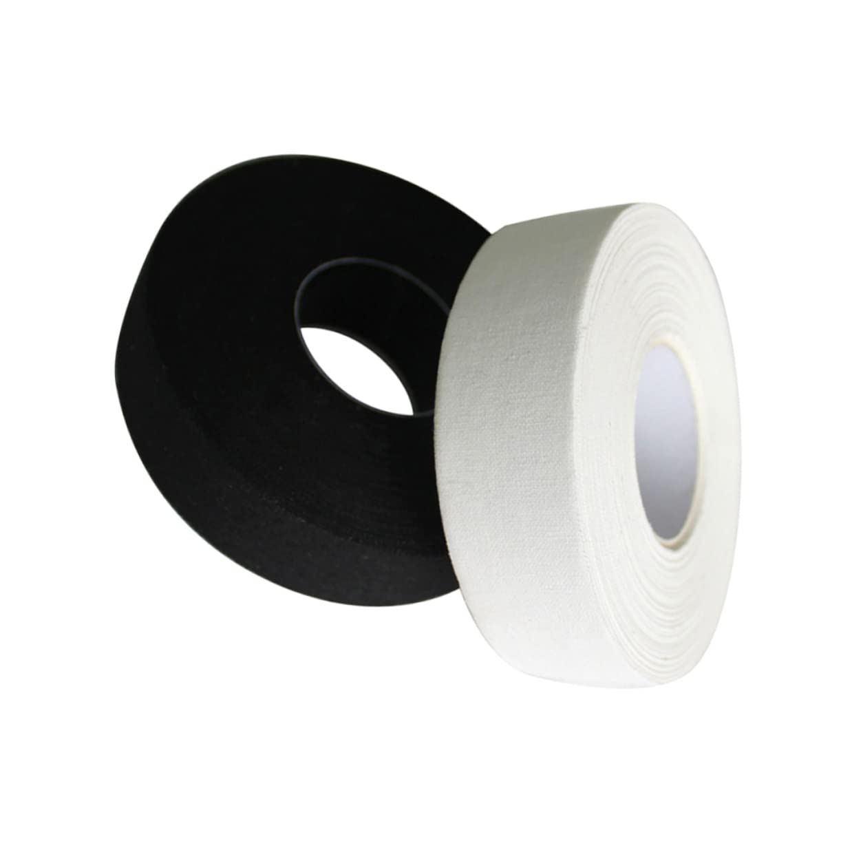 Happyyami 2 Pack 25m Hockey Stick Tape Sports Tape Hockey Stick Wrapper White Black Cotton Hockey Stick Tape Full Adhesive Back