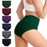 QINCAO Bragas Mujer, Pack de 6 — Bragas Mujer Cintura Alta Algodón, Transpirables y Suaves