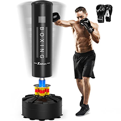 Xddias Punching Bag 70" With Boxing Gloves, Freestanding Heavy Boxing Bag With Stand For Adult Teens Kids, Kickboxing Bag With 12 Suction Cup Base For Home Office Gym #TOP5