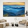 LuxeWood Nature Wall Art Prints - Ocean Forest Mountain Lake Canvas Landscapes - Small to Extra Large Living Room Bedroom Kitchen Bathroom Décor (Blue Ridge Mountains, 28" L x 41" W)