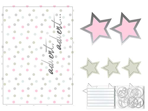 Miniatura 7 de Ursus 17860001f - Calendario De Adviento En Forma De Libro, Estrellas, Aprox. 22,4 X 16,1 X 5,3 Cm, De Cartón Kraft, Con Cinta De Satén Para Cerrar, Para Rellenar Y Regalar