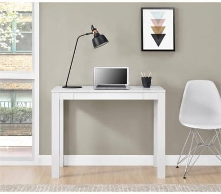 New Parsons Desk with Drawer, Multiple Colors (White)