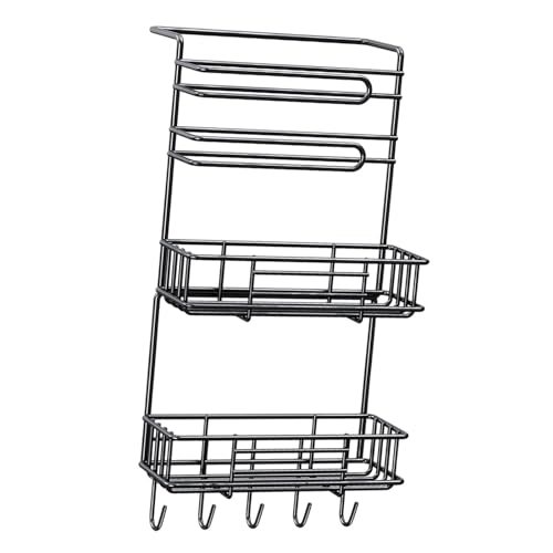 Fenteer Estantería Lateral para Nevera, Organizador de Cocina con Ganchos, 3 Capas, Individual