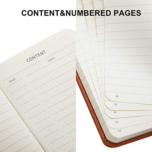 Pocket Notebook(2-Pack)-Small Hardcover Journal Mini Notepad 3.5 x 5.5 Inch with Thick 100 GSM Lined/College Ruled Paper, Total 312 Numbered Pages - Thumbnail 2
