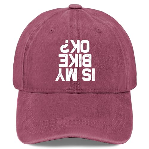 is My Bike Ok Baseball Cap Runners hat Sun hat Men Gifts for Daughter Cycling Hat Wine Red