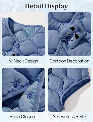 SEAUR Kids Quilted Vest Unisex Sleeveless Padded Jacket Coat Warm Winter Vest For Boys Girls 1-7T4