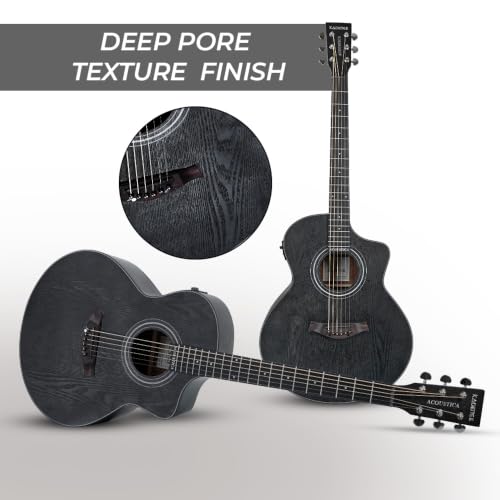 Image of Kadence A06EQ-N-TMBK Acoustica 40 inch Electro Acoustic Guitar - Matte Black