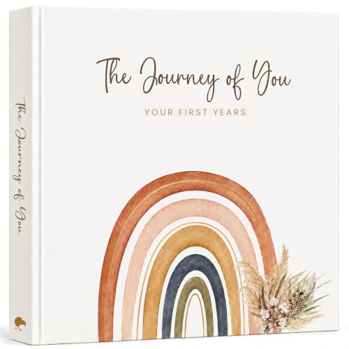 Baby Memory Book Rainbow Baby Gifts First 5 Years Milestone Keepsake Journal Gender Neutral Scrapbook Album FSC-Certified Paper 108 Pages Boho Rainbow Newborn Keepsake Pregnant New Mother Gift