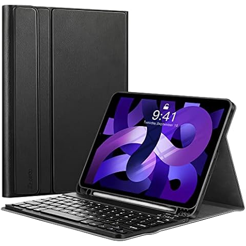 ZtotopCases Keyboard for New iPad Air 5th/4th Generation Case, Slim Detachable Wireless Bluetooth Keyboard for iPad Air 10.9 Inch 2022/2020, Black Cover