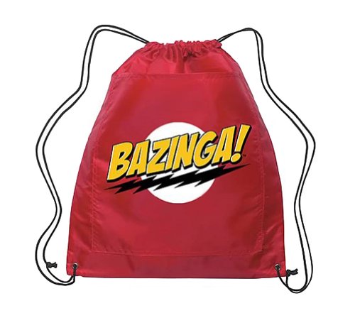 Sac léger Bazinga Big Bang Theory rouge pour transporter ses affaires