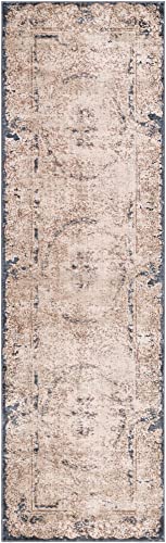 Rugs.com Eliza Collection Rug – 2' 2 x 6' 9 Runner Cream Low Rug Perfect for Hallways, Entryways