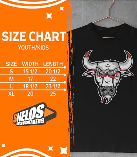 SNELOS Youth Kids Sneaker Matching Graphic T Shirt – The Bull Inspired Streetwear Tee for Boys and Girls