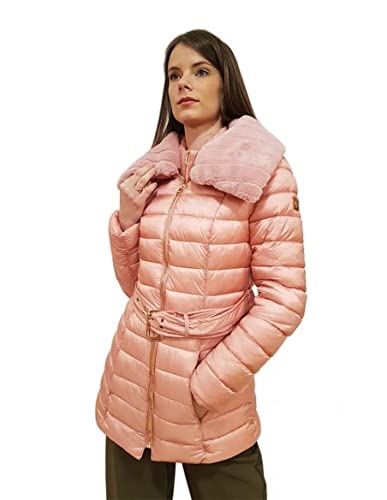 Fracomina Edredón con cuello de piel, Rosa, Large Cover