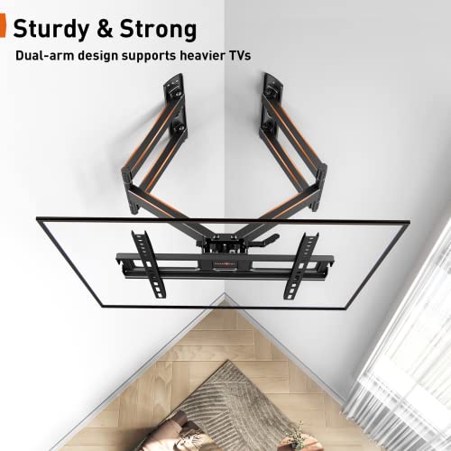Perlegear Corner Tv Wall Mount For Most 26-60 Inch Tvs Up To 99 Lbs, Full Motion Corner Tv Mount With Dual Articulating Arms, Corner Tv Bracket With Swivel Tilt Extension, Max Vesa 400X400Mm, Pgcmf4 #TOP1