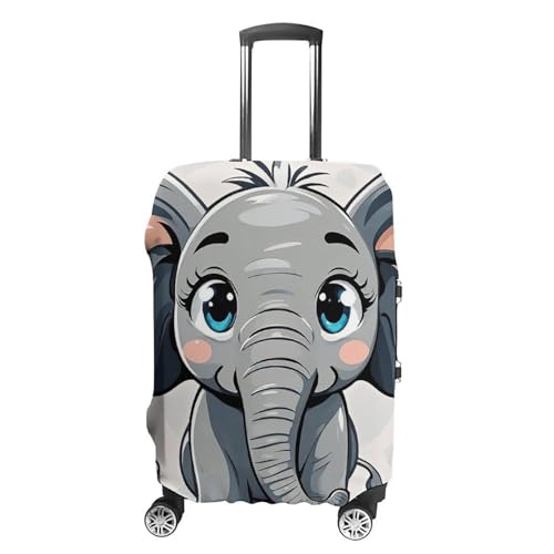 Cartoon Elephant Printed Luggage Cover Protector, Fits 18-32 Inch Luggage