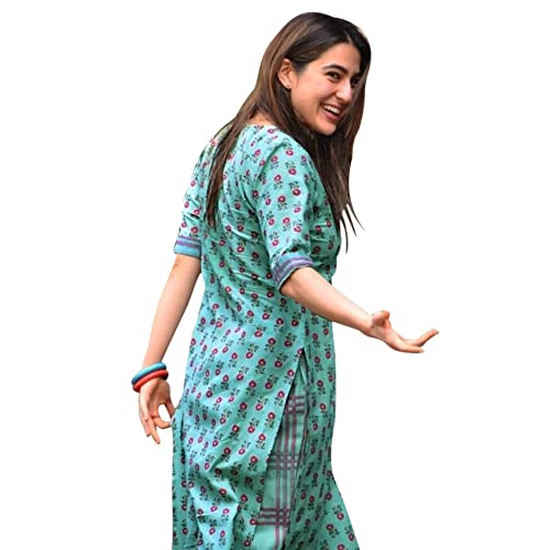 Image of GoSriKi Women's Multi Color Cotton Printed Kurti Palazzo (Disini Multi)